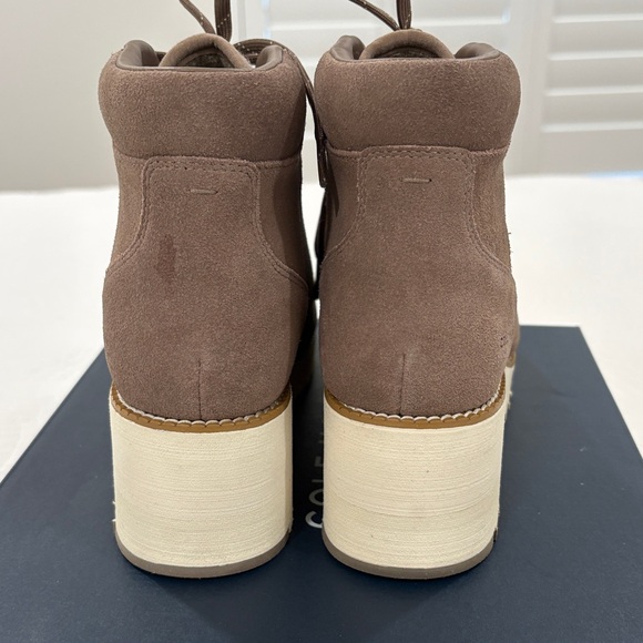 Cole Haan Women's Brown Lace-Up Platform Boots - Picture 5 of 8